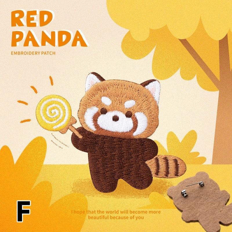 Embroidered Pins of Cute Red Panda - Panda Design