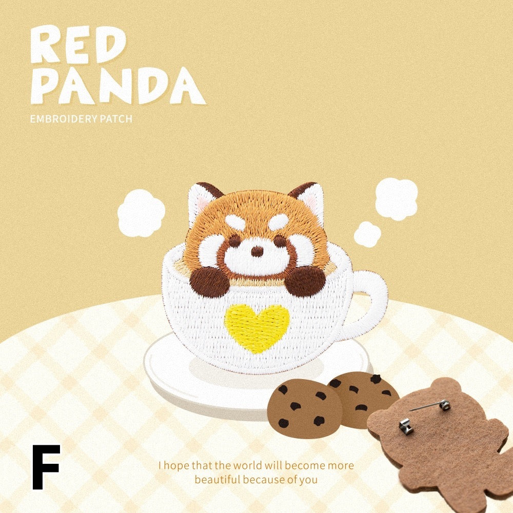Embroidered Pins of Funny Red Panda - Panda Design