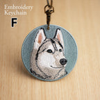 Cute Double-Sided Embroidered Dog Keychain - Panda Design