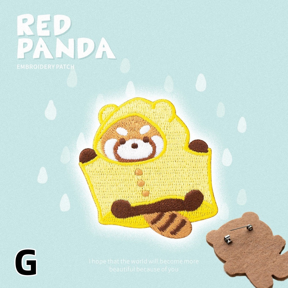 Embroidered Pins of Funny Red Panda - Panda Design