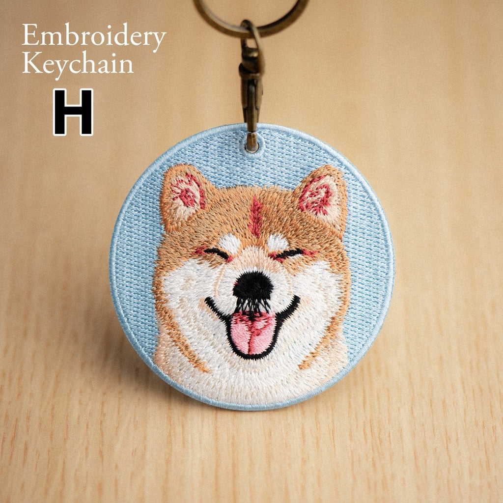 Cute Double-Sided Embroidered Dog Keychain - Panda Design