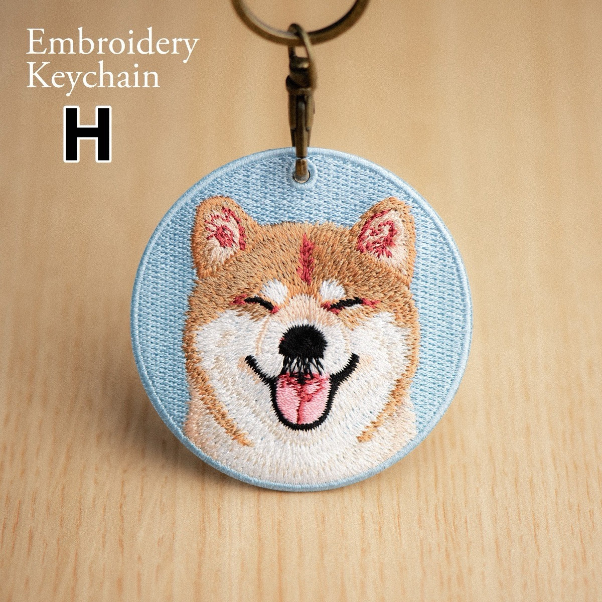 Cute Double-Sided Embroidered Dog Keychain - Panda Design