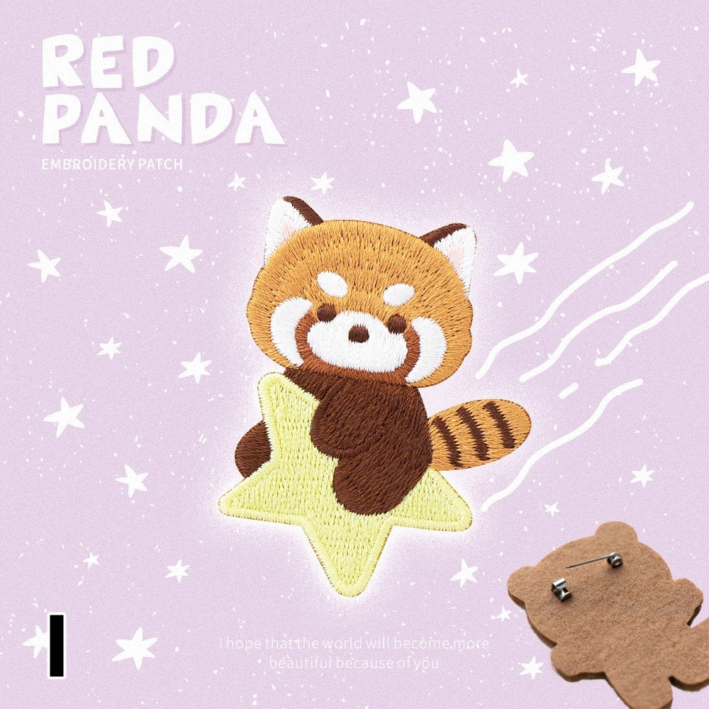 Embroidered Pins of Funny Red Panda - Panda Design