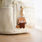 Adorable Double-Sided Embroidered Red Panda Keychain - Panda Design