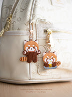 Adorable Double-Sided Embroidered Red Panda Keychain - Panda Design