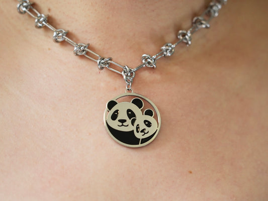 Soul Panda Sisters Necklace - Panda Design
