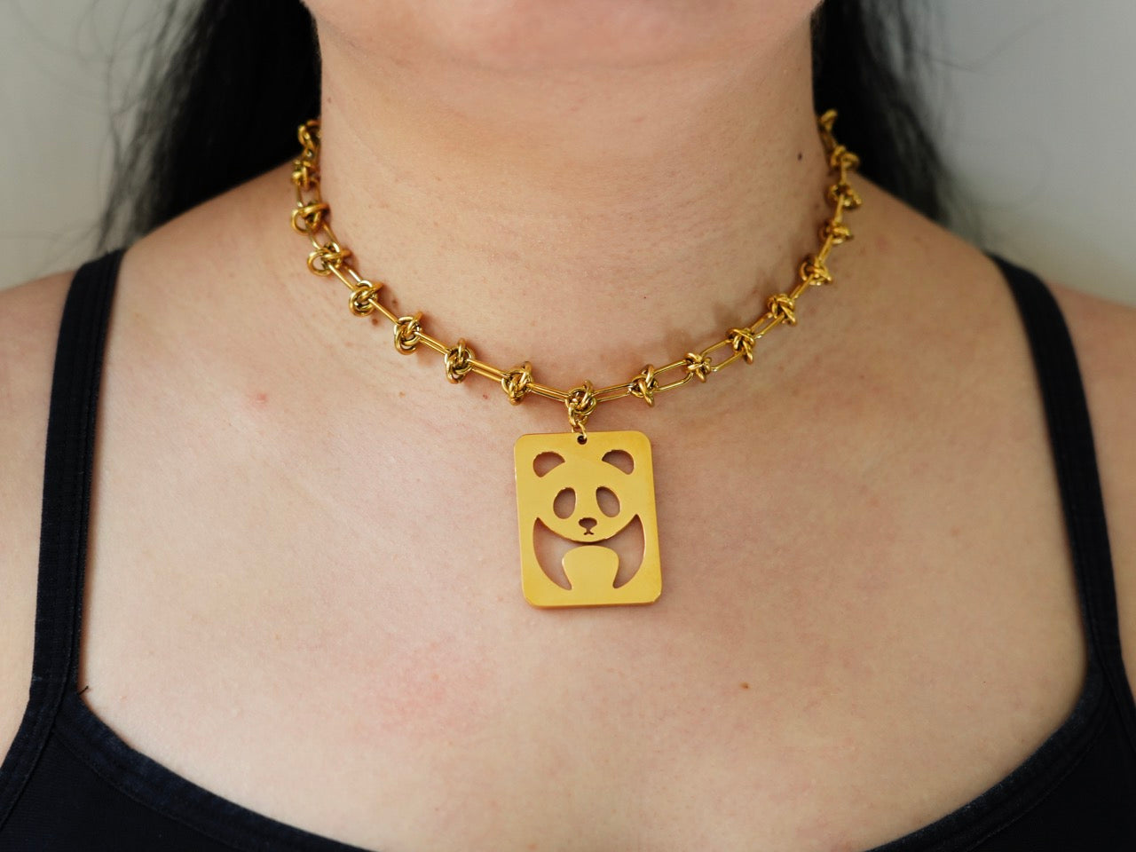 Running Panda Tag Necklace - Panda Design