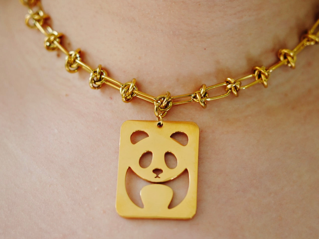 Running Panda Tag Necklace - Panda Design