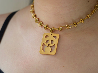 Running Panda Tag Necklace - Panda Design