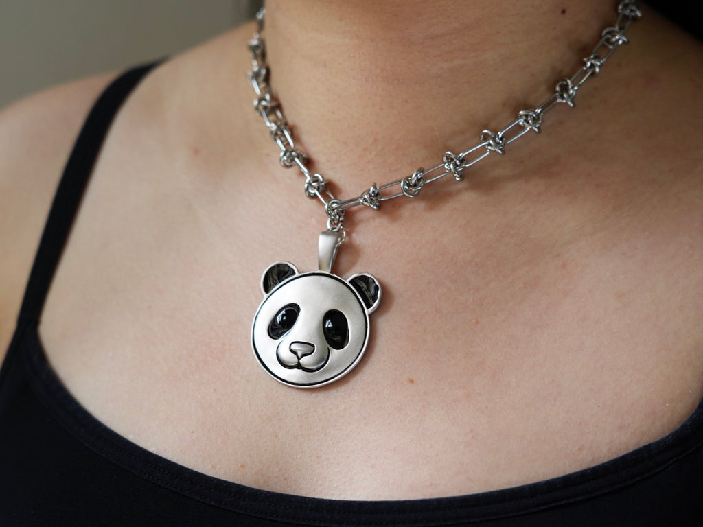 Embossed Panda Queen Necklace - Panda Design