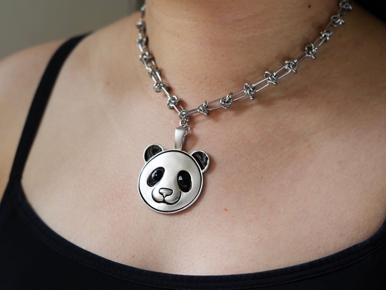 Embossed Panda Queen Necklace - Panda Design
