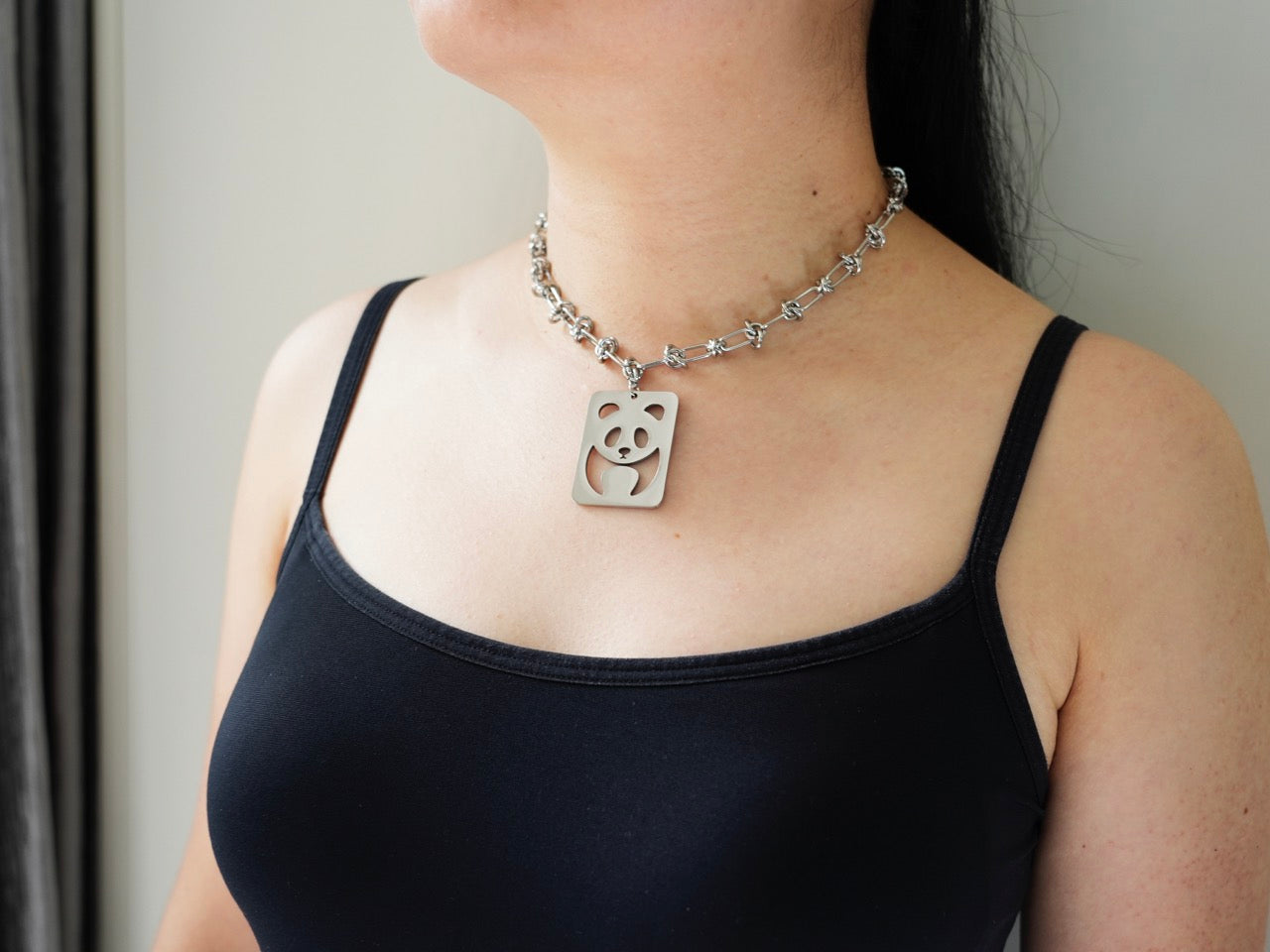 Running Panda Tag Necklace - Panda Design