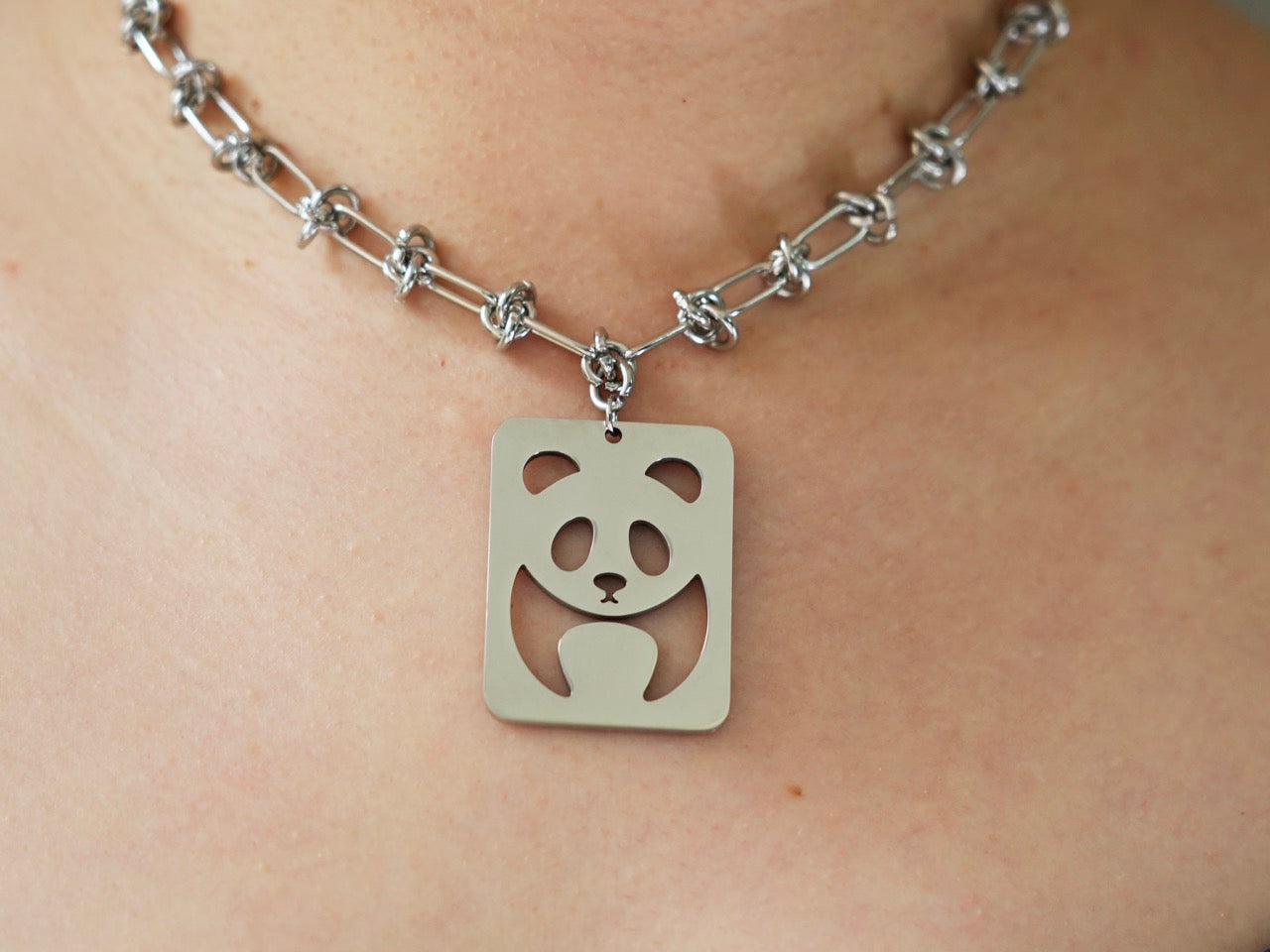 Running Panda Tag Necklace - Panda Design
