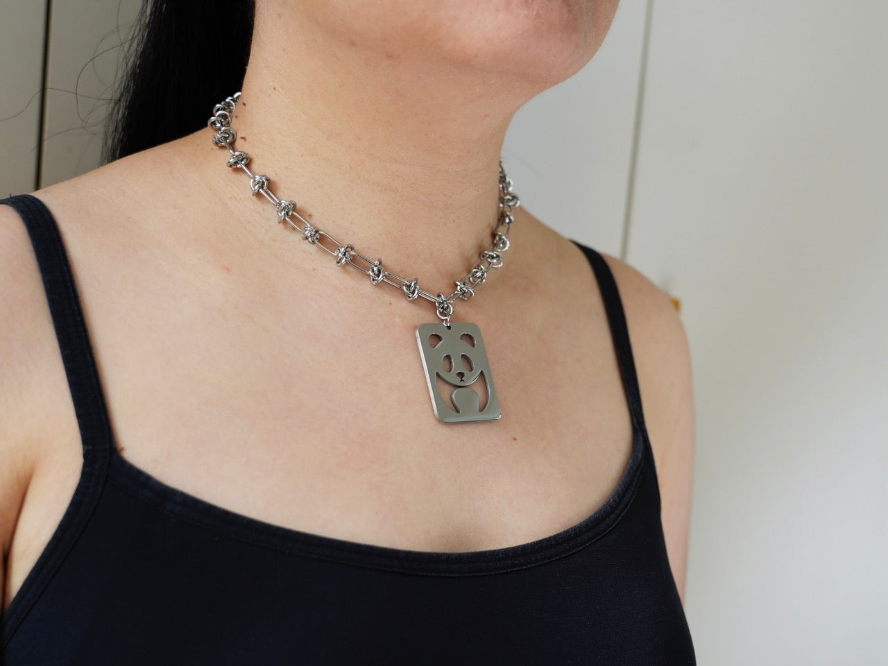 Running Panda Tag Necklace - Panda Design