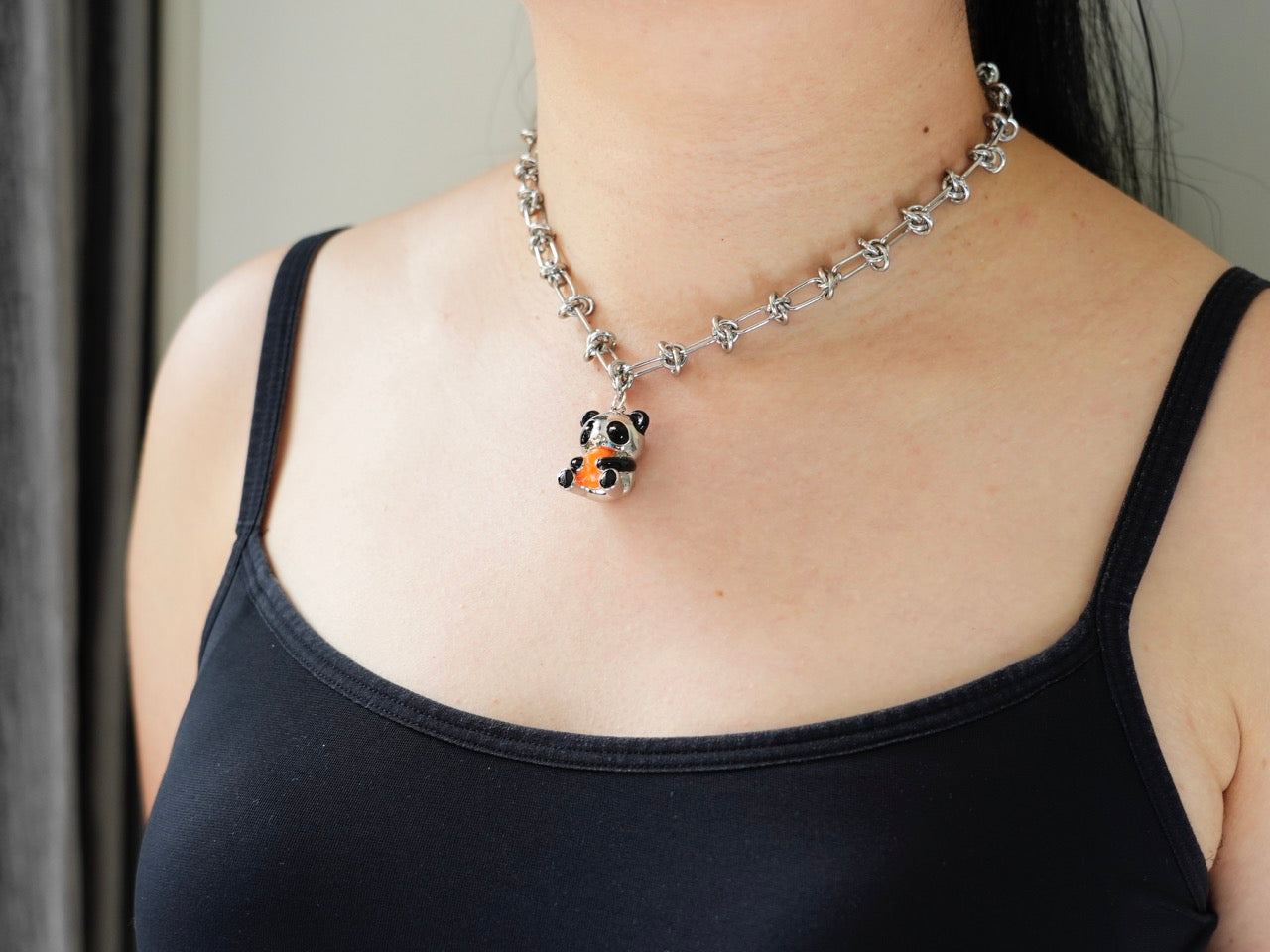 Panda Embrace Pendant Necklace - Panda Design