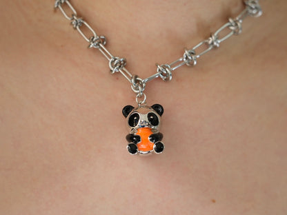 Panda Embrace Pendant Necklace - Panda Design