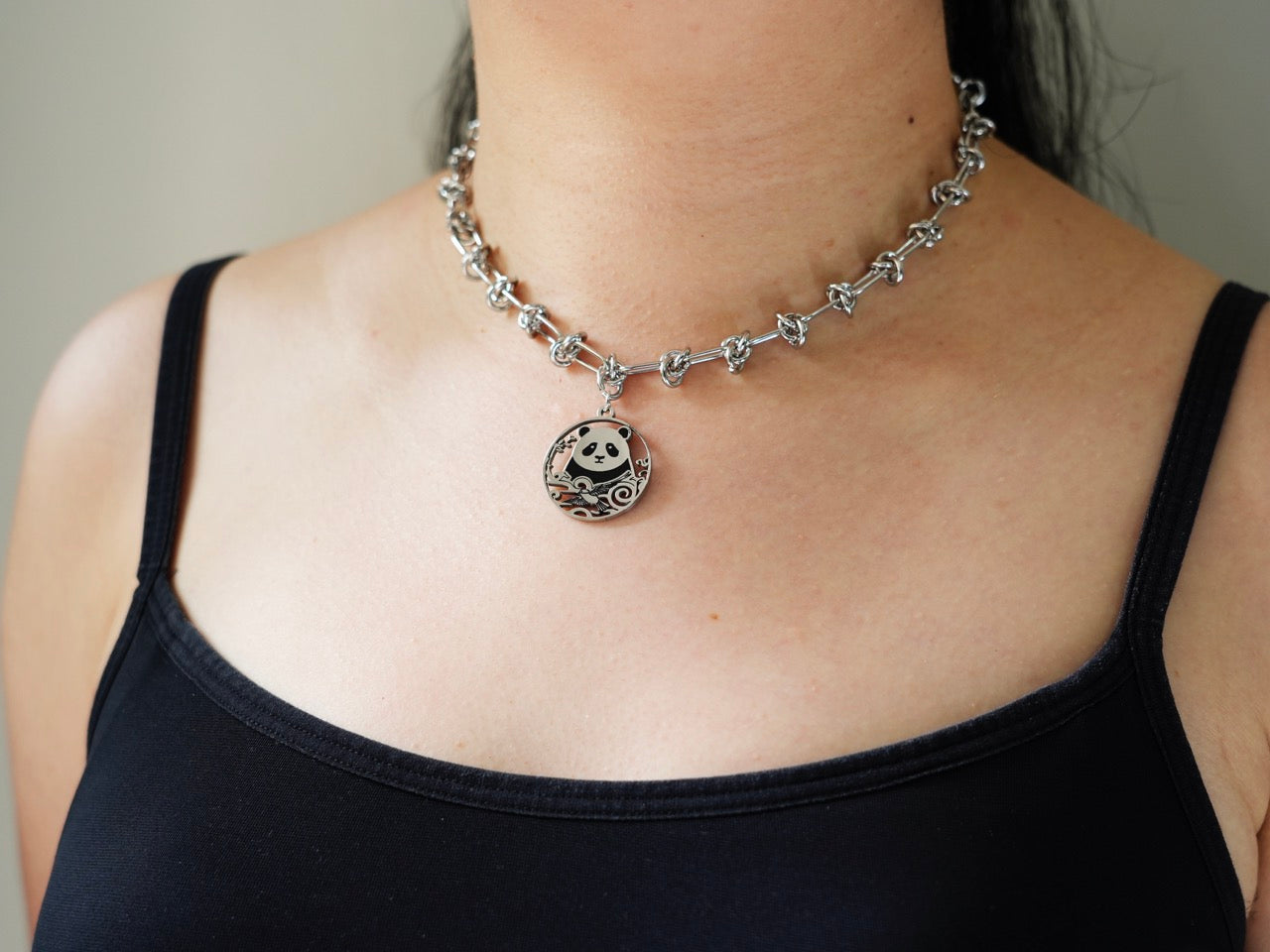 Panda & Celestial Bird Necklace - Panda Design