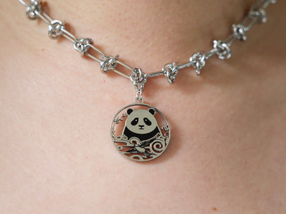 Panda & Celestial Bird Necklace - Panda Design