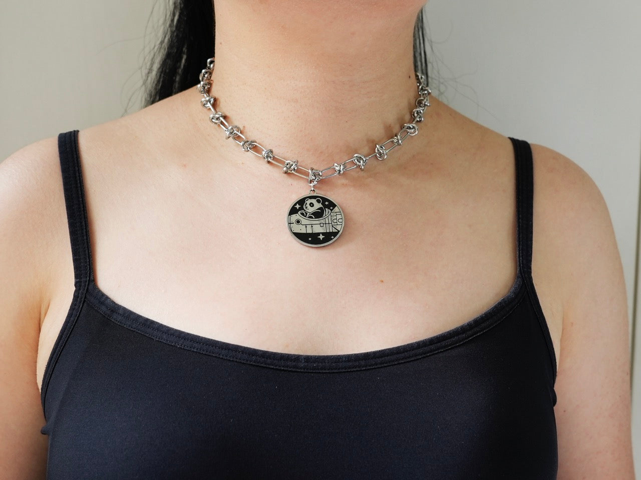 Spaceship-Driving Panda Necklace - Panda Design