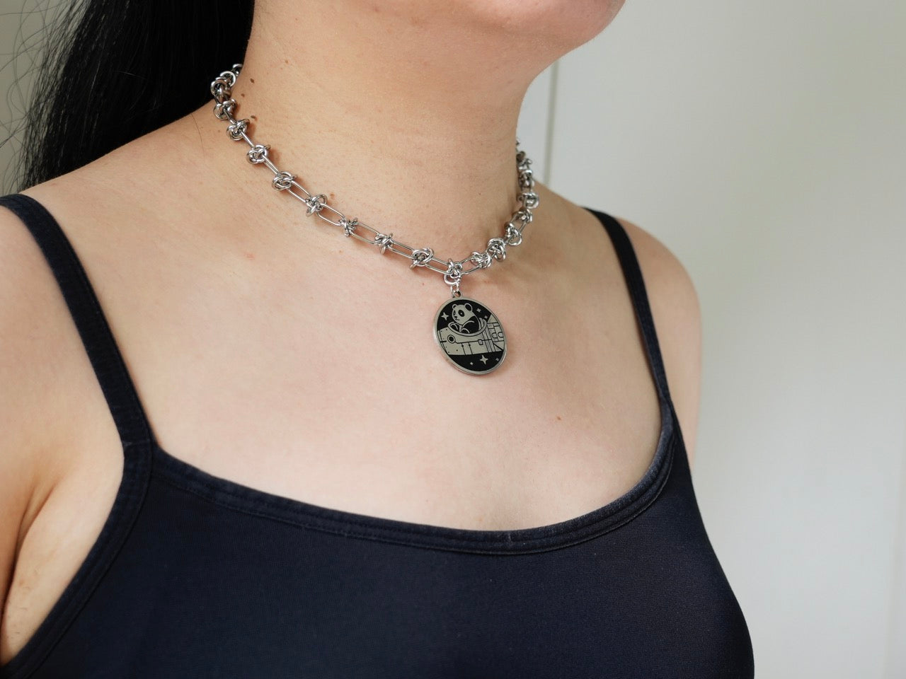 Spaceship-Driving Panda Necklace - Panda Design