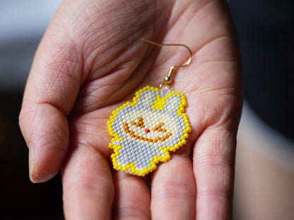 Handcrafted Bead Earrings-LAKU-Panda Earrings - Panda Design