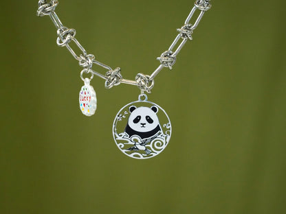 Lucky Panda & Celestial Bird Bracelet - Panda Design